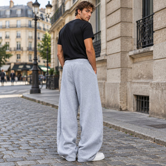 Wide-Leg Relaxed Jogger Pants