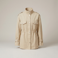 PLUXSTYLE::numise::belted-utility-parka::pack-cream