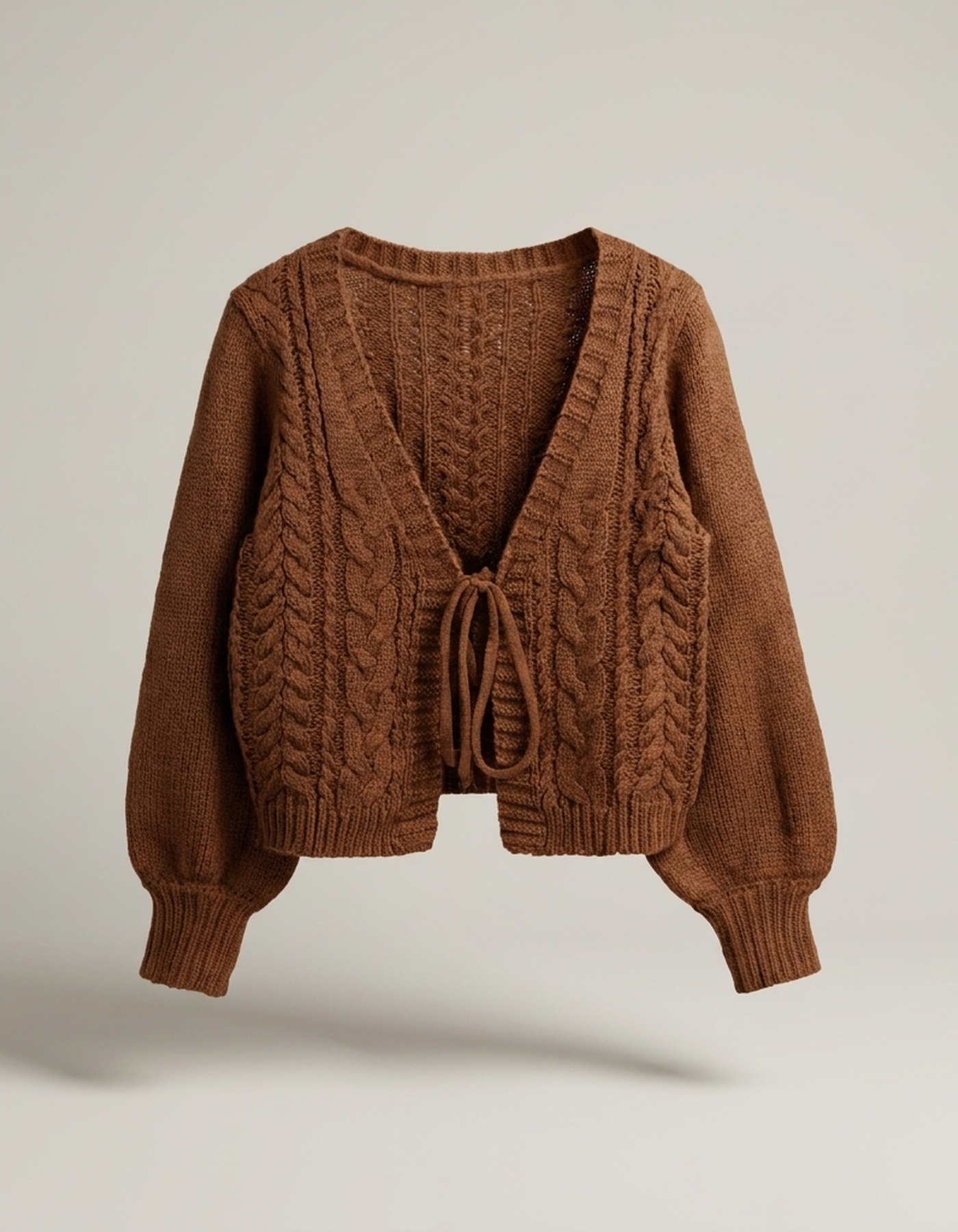 PLUXSTYLE::numise::drop-shoulder-cardigan::pack-brown