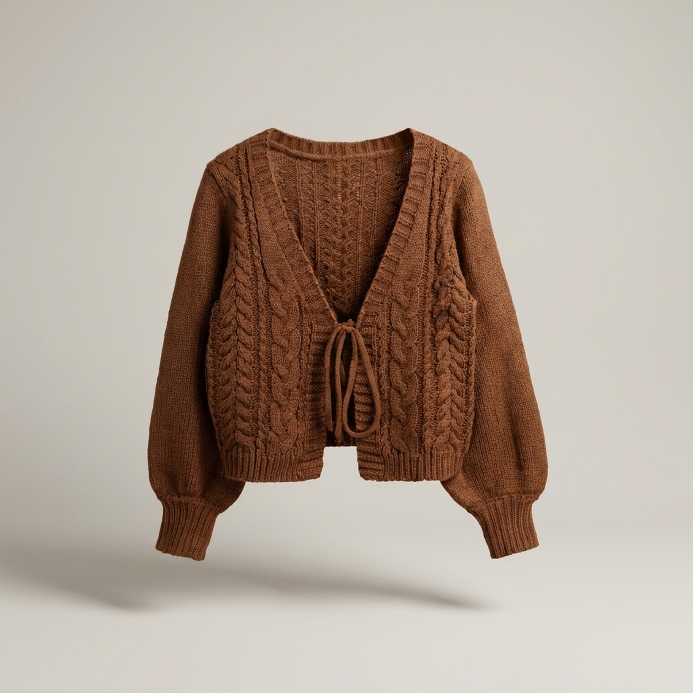 PLUXSTYLE::numise::drop-shoulder-cardigan::pack-brown