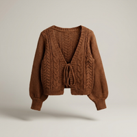 PLUXSTYLE::numise::drop-shoulder-cardigan::pack-brown