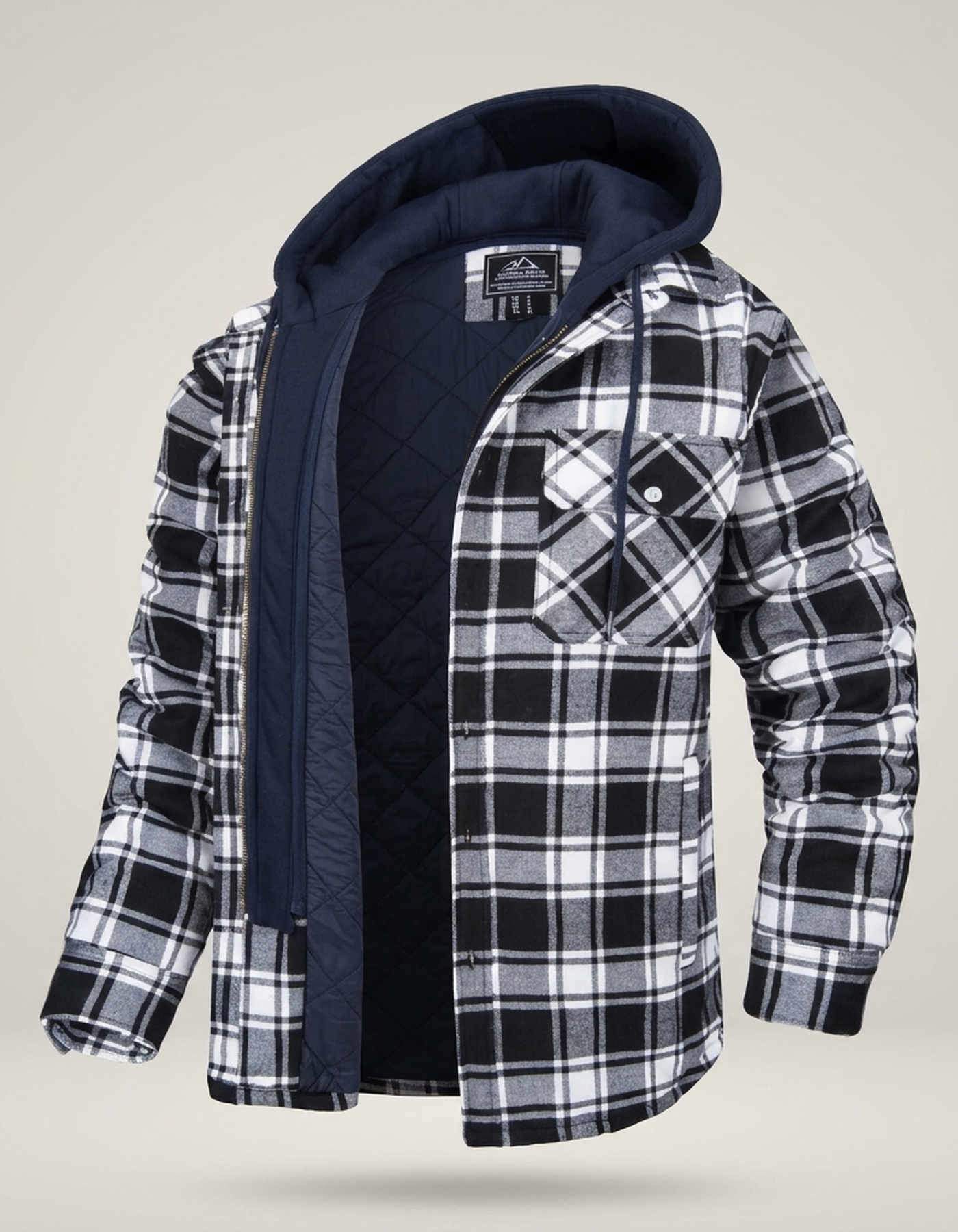 PLUXSTYLE::numise::mens-plaid-winter-parka::pack-black