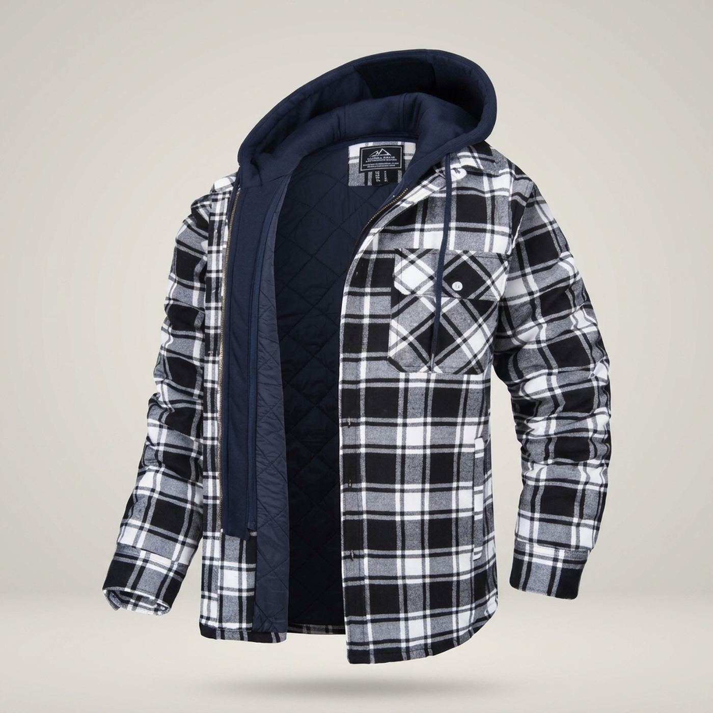 PLUXSTYLE::numise::mens-plaid-winter-parka::pack-black