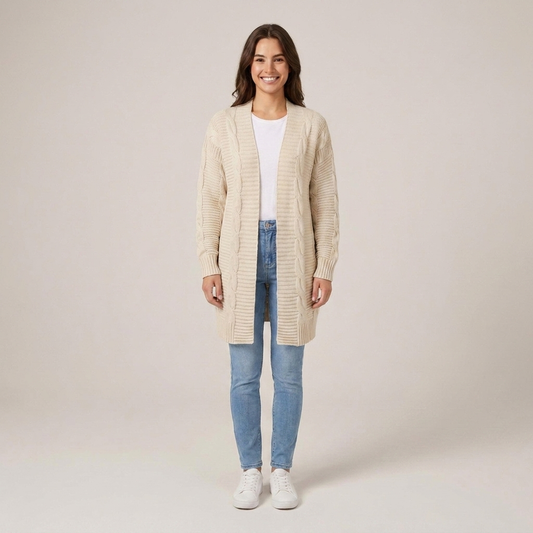 PLUXSTYLE::numise::womens-longline-cardigan-1::front