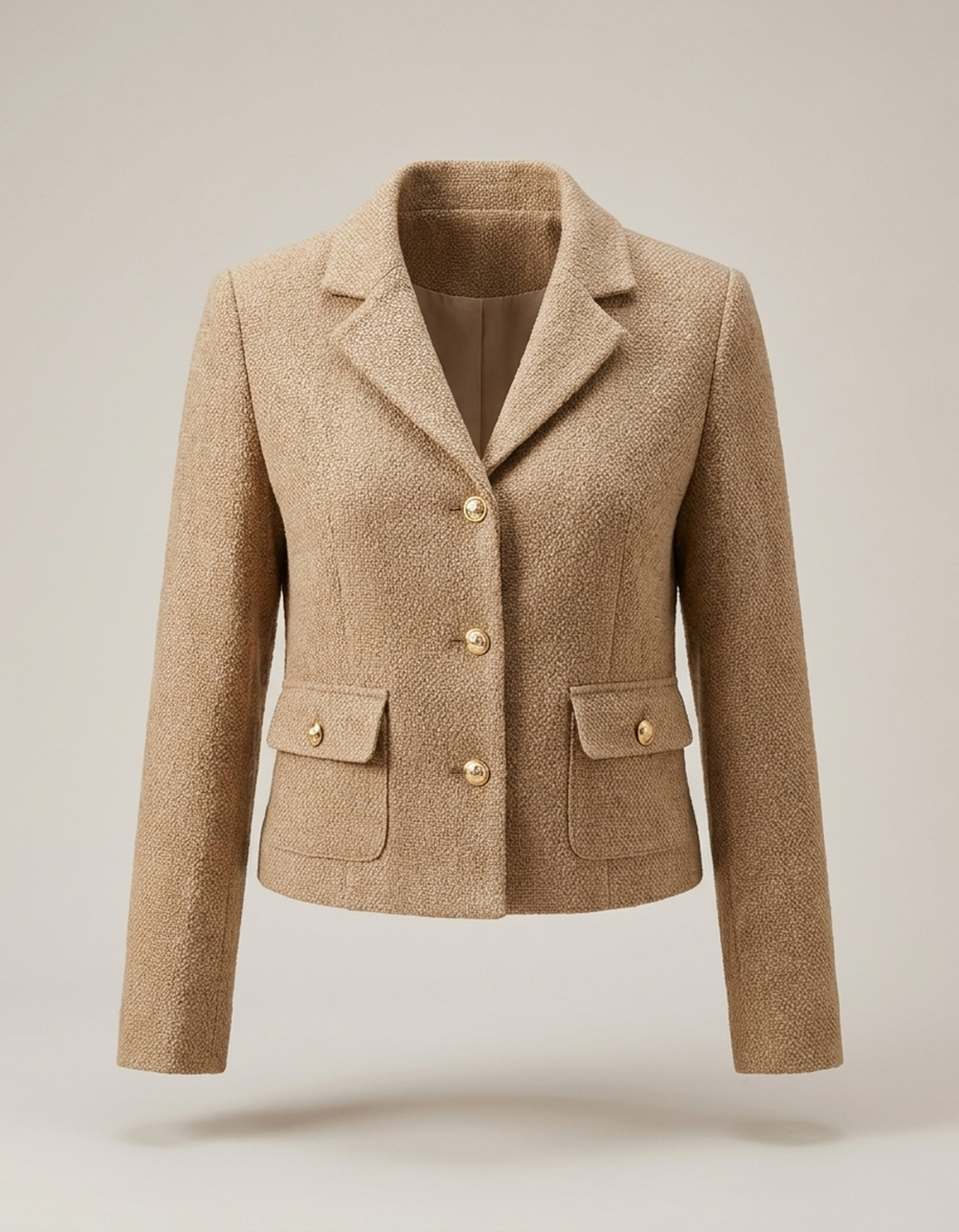 PLUXSTYLE::numise::cropped-tailored-parka::pack-khaki