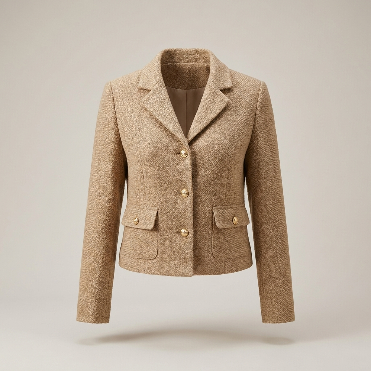 PLUXSTYLE::numise::cropped-tailored-parka::pack-khaki