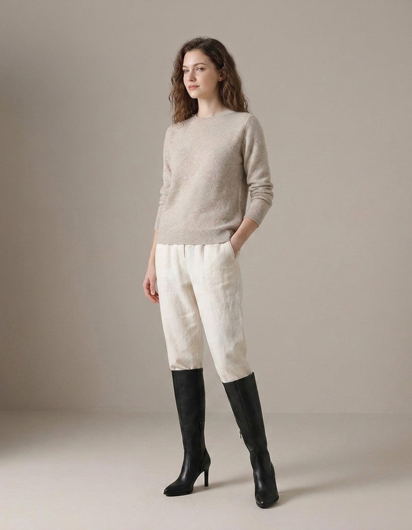 PLUXSTYLE::numise::womens-slim-heel-knee-high-boots::zoom-out