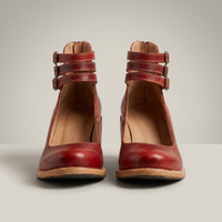 PLUXSTYLE::numise::graceful-comfort-ankle-boots::pack-red