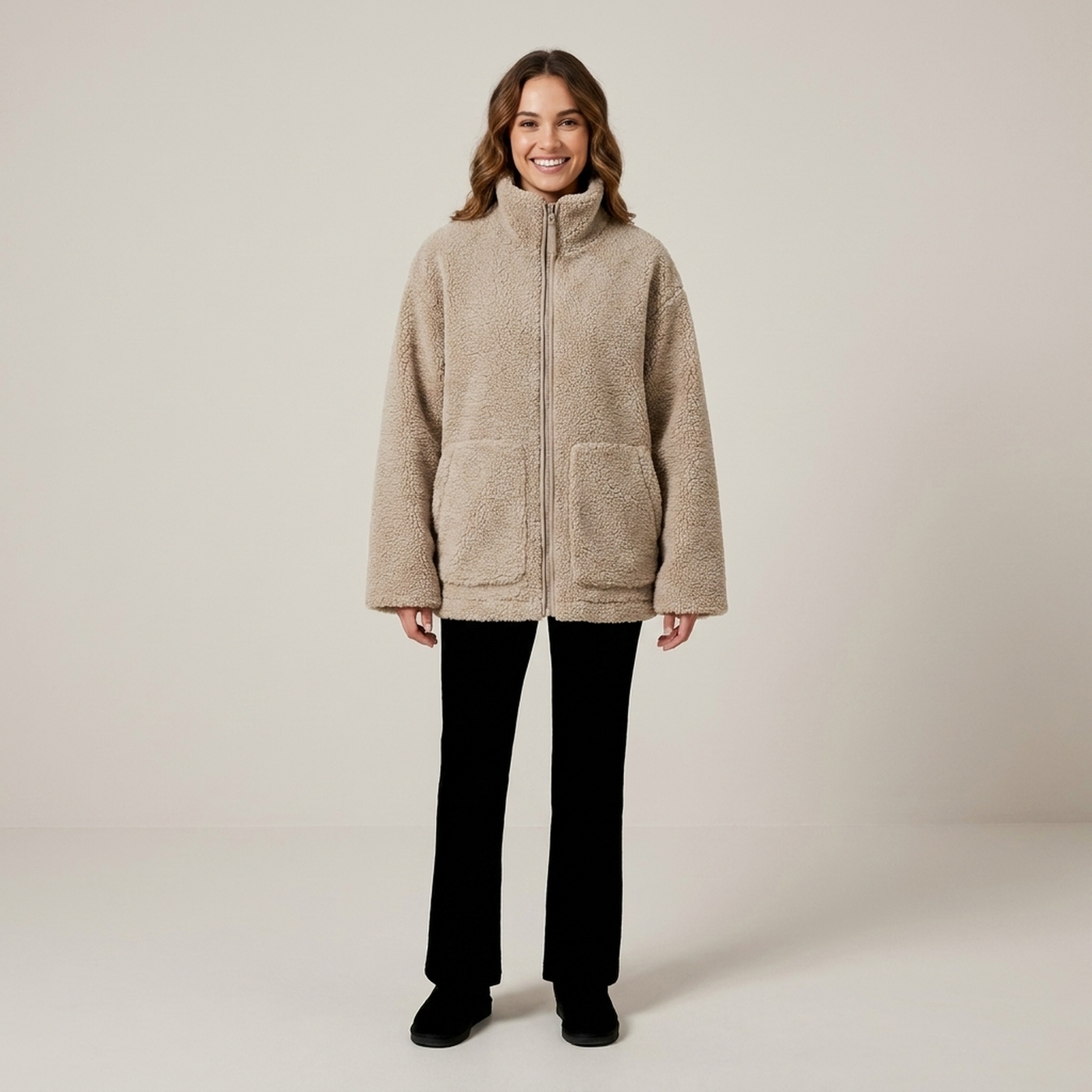 PLUXSTYLE::numise::womens-relaxed-zip-up-parka::front