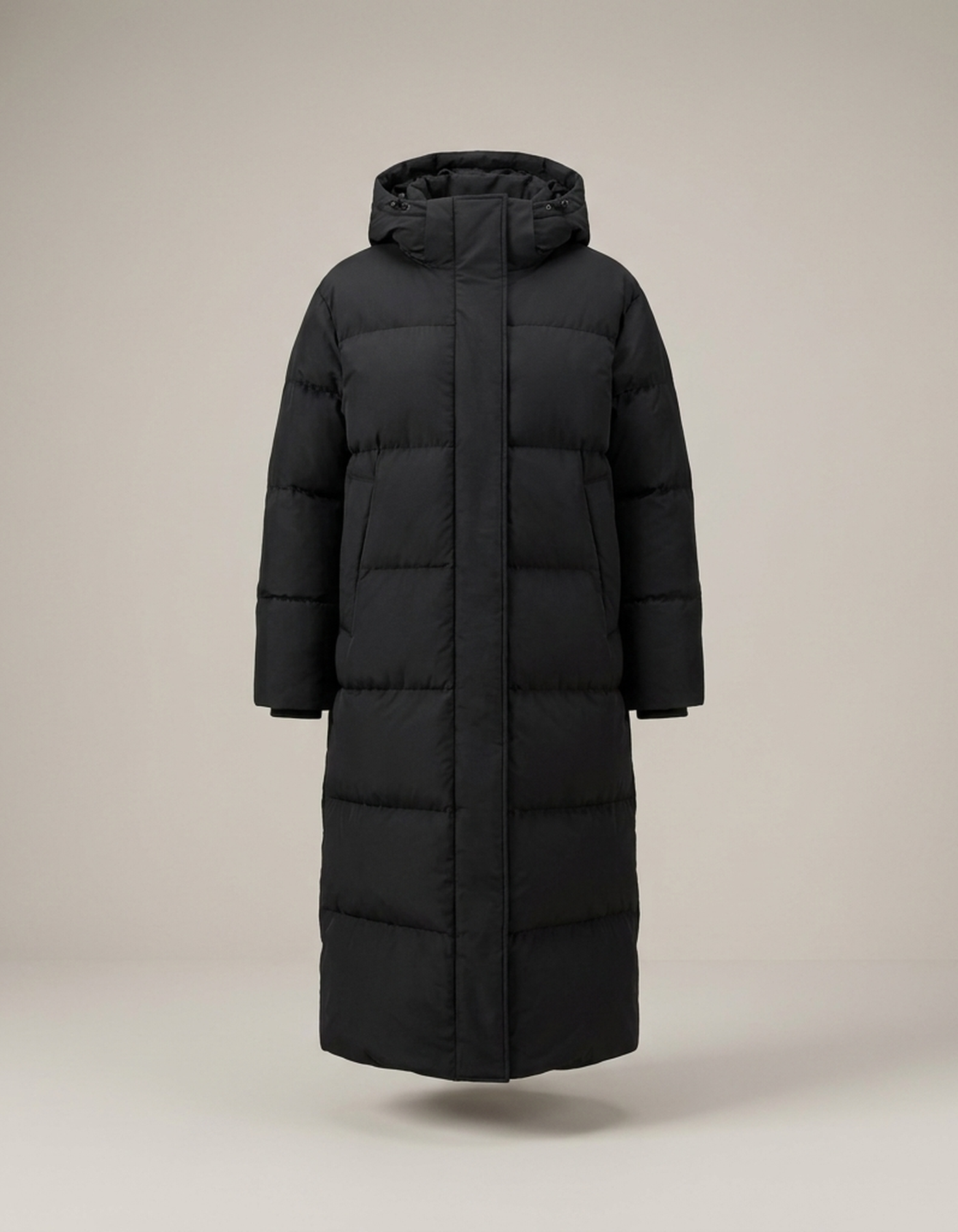 PLUXSTYLE::numise::abigail-longline-hooded-parka::pack-black