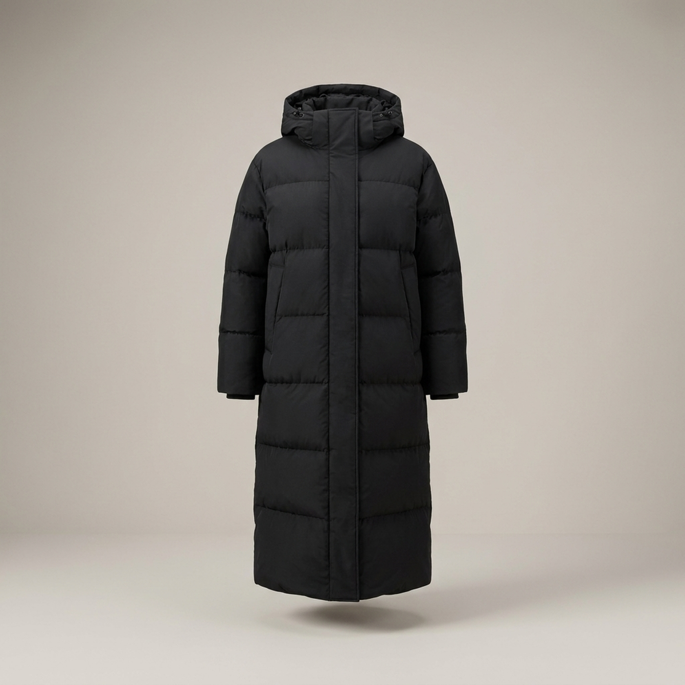 PLUXSTYLE::numise::abigail-longline-hooded-parka::pack-black