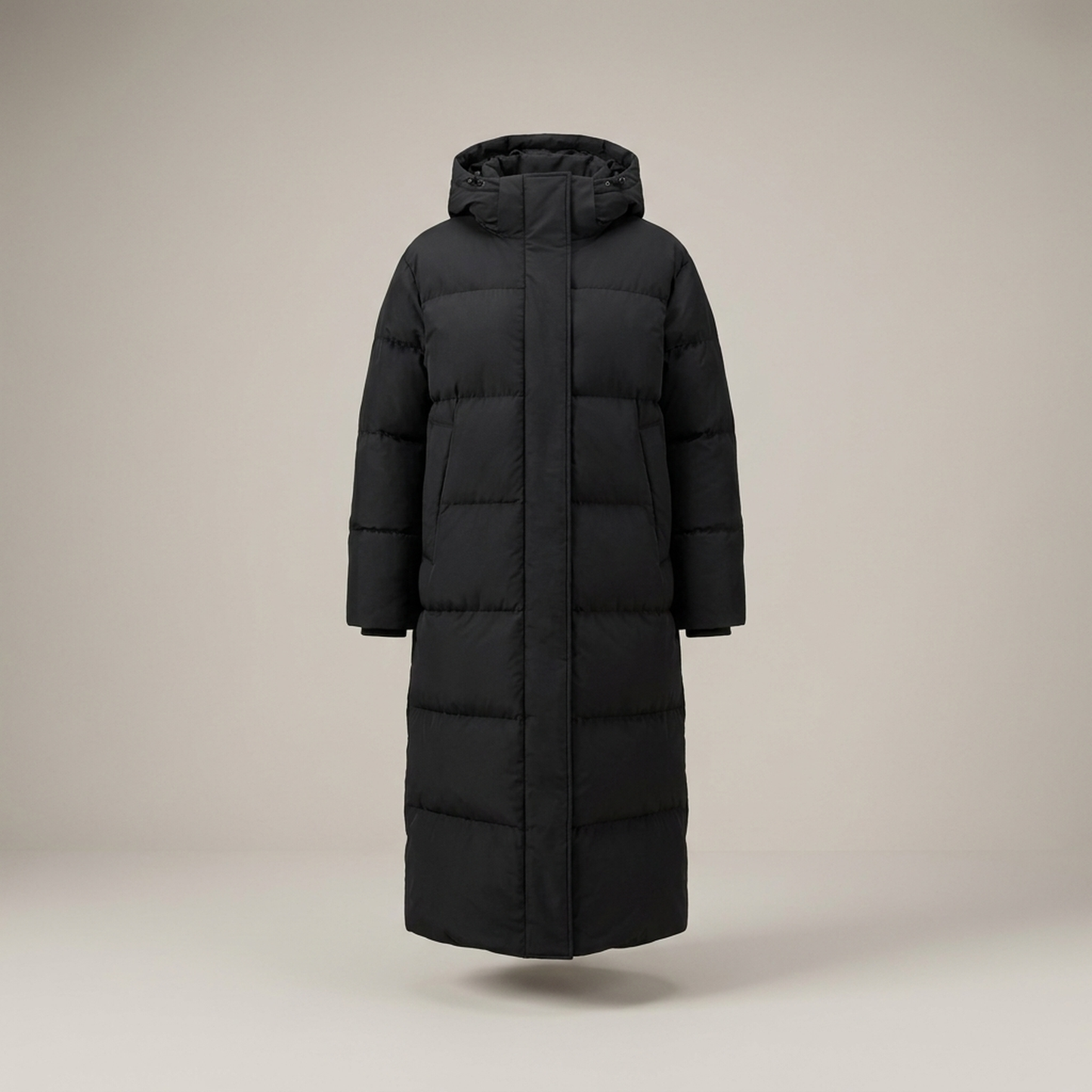 PLUXSTYLE::numise::abigail-longline-hooded-parka::pack-black