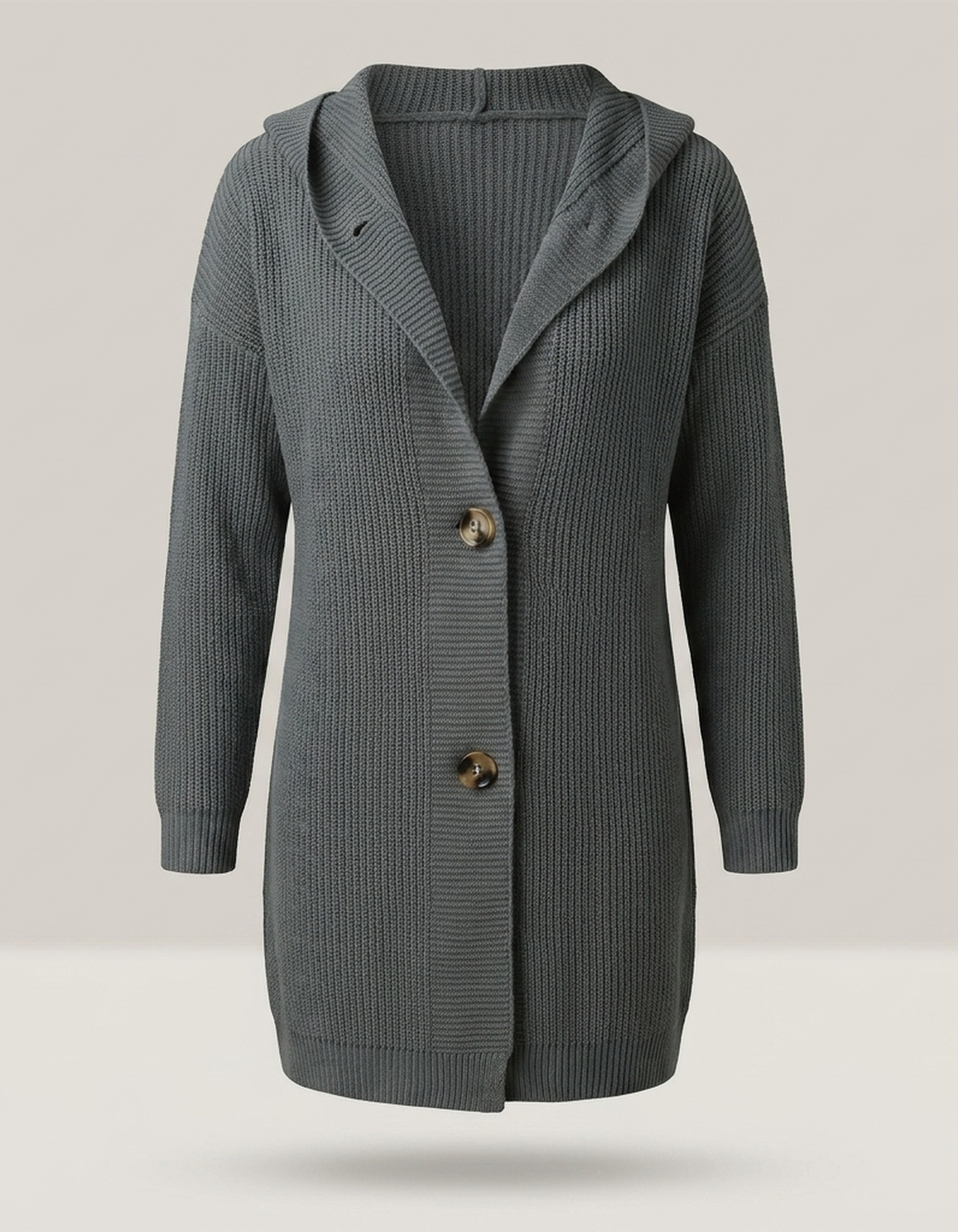 PLUXSTYLE::numise::longline-hooded-cardigan::pack-dark-gray