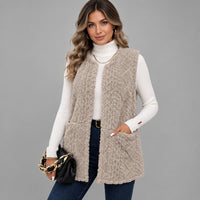 Gilet long texturé pour femme