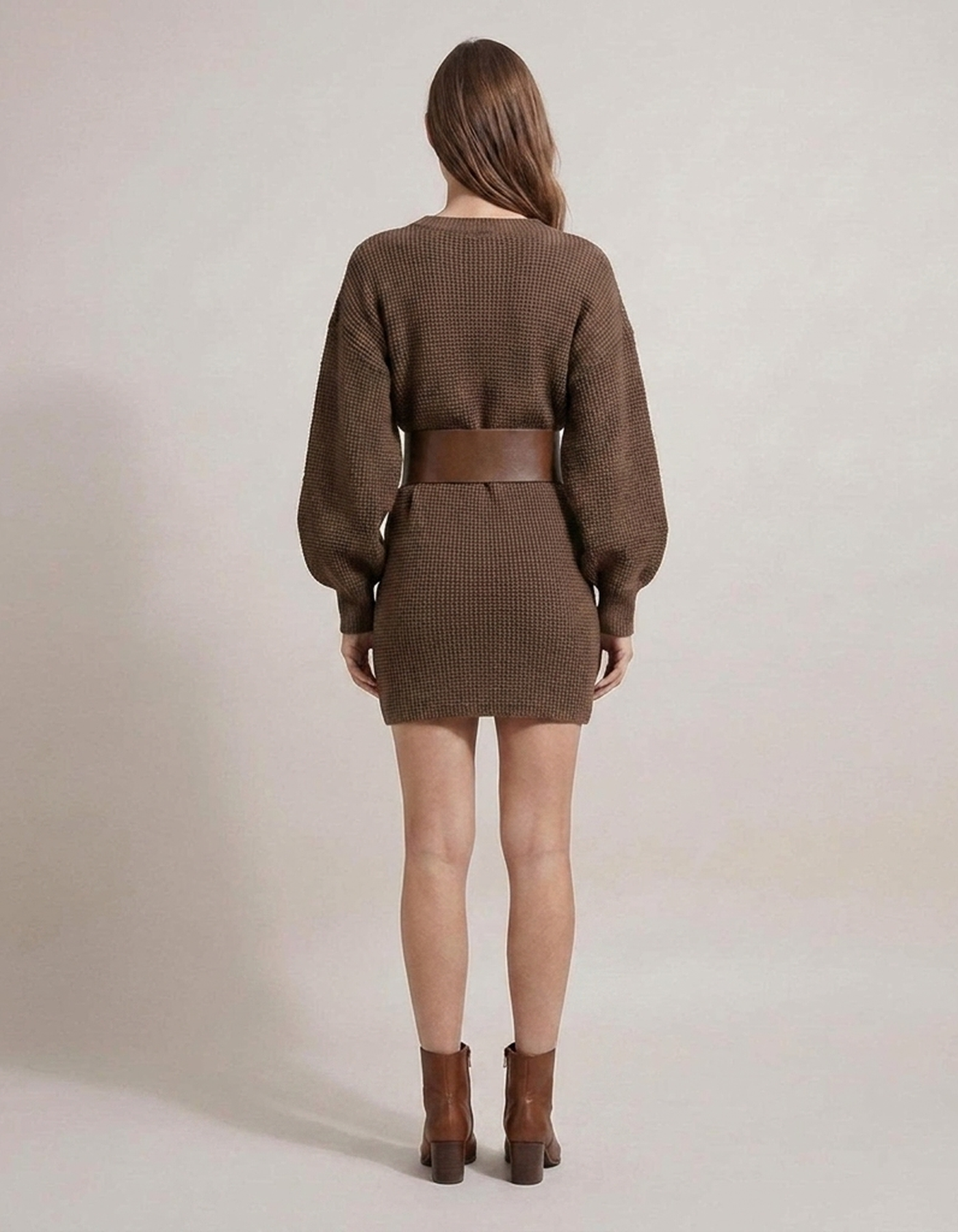 PLUXSTYLE::numise::aderisse-belted-mini-dress::back