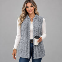 Gilet long texturé pour femme
