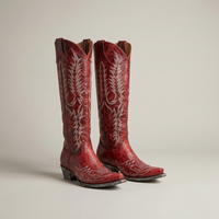 PLUXSTYLE::numise::embroidered-western-knee-high-boots::pack-red