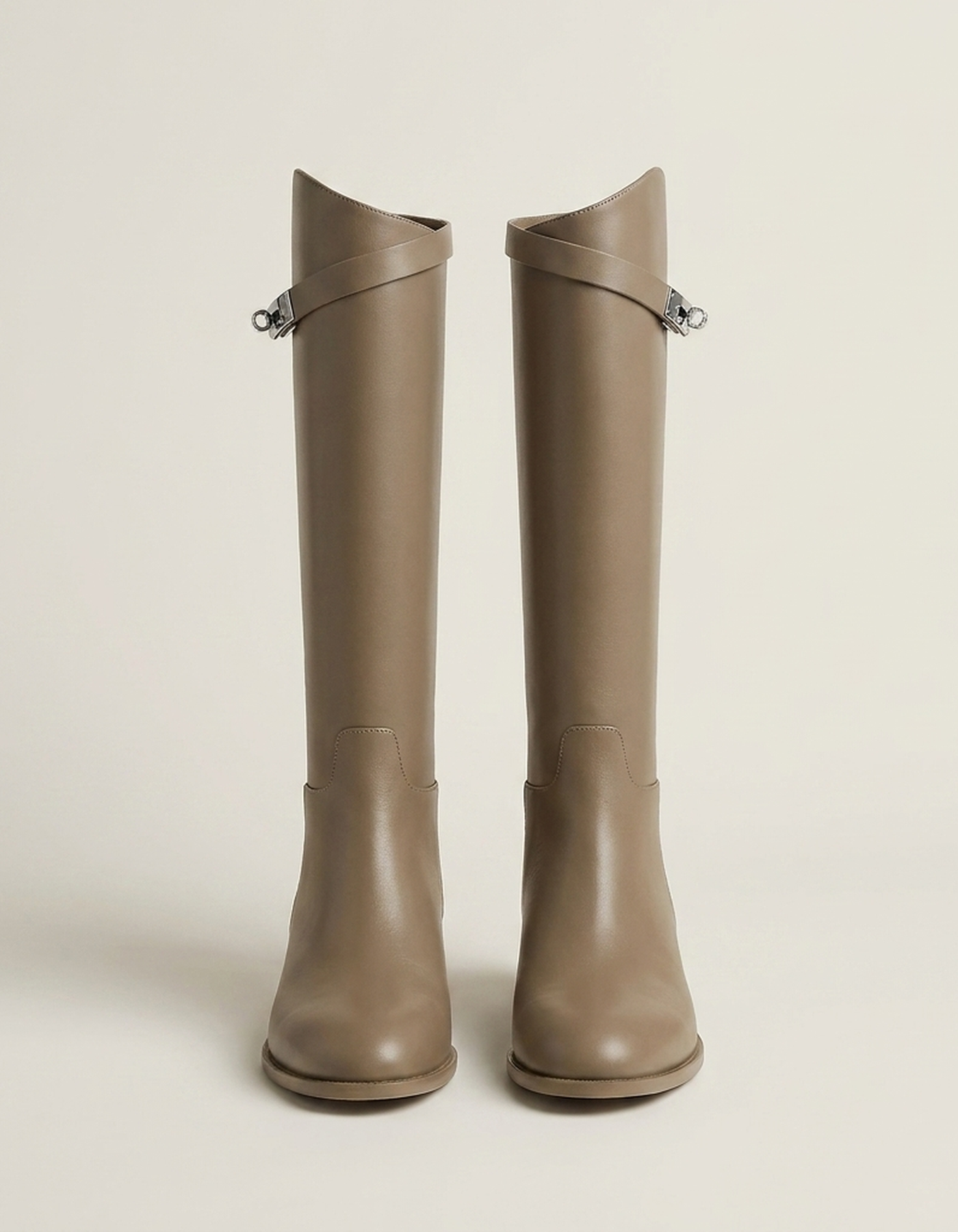 PLUXSTYLE::numise::aveline-metal-accent-riding-boots::pack-taupe