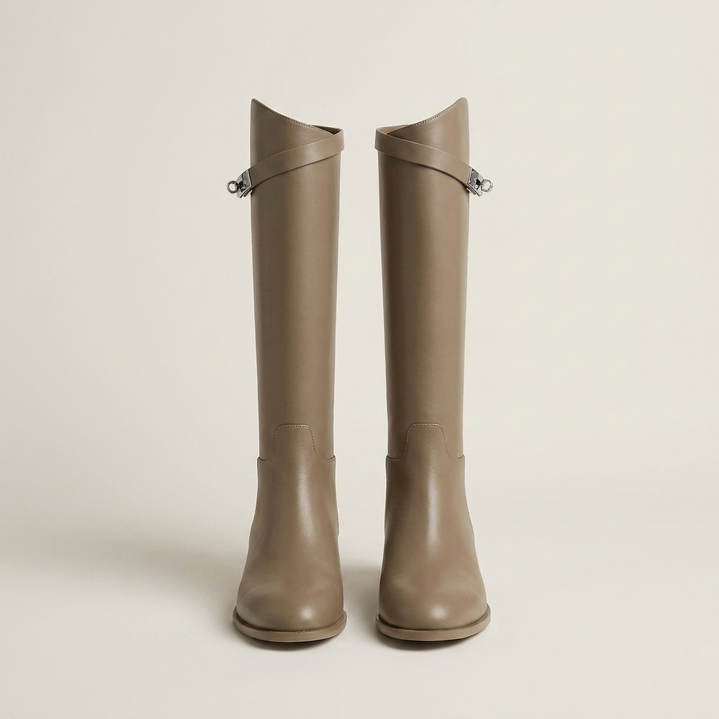 PLUXSTYLE::numise::aveline-metal-accent-riding-boots::pack-taupe