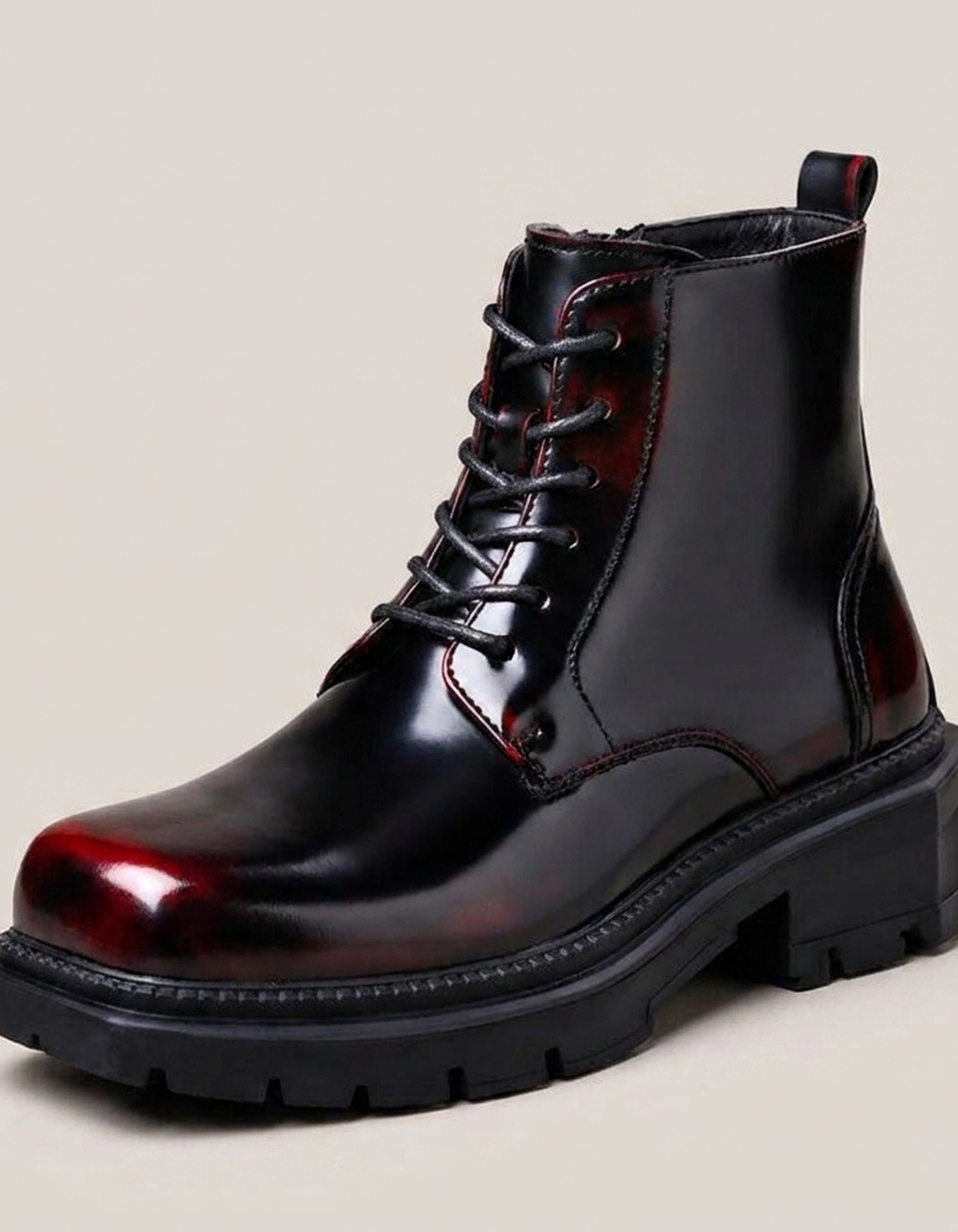 PLUXSTYLE::numise::adrian-polished-dress-boots::closeup-hero