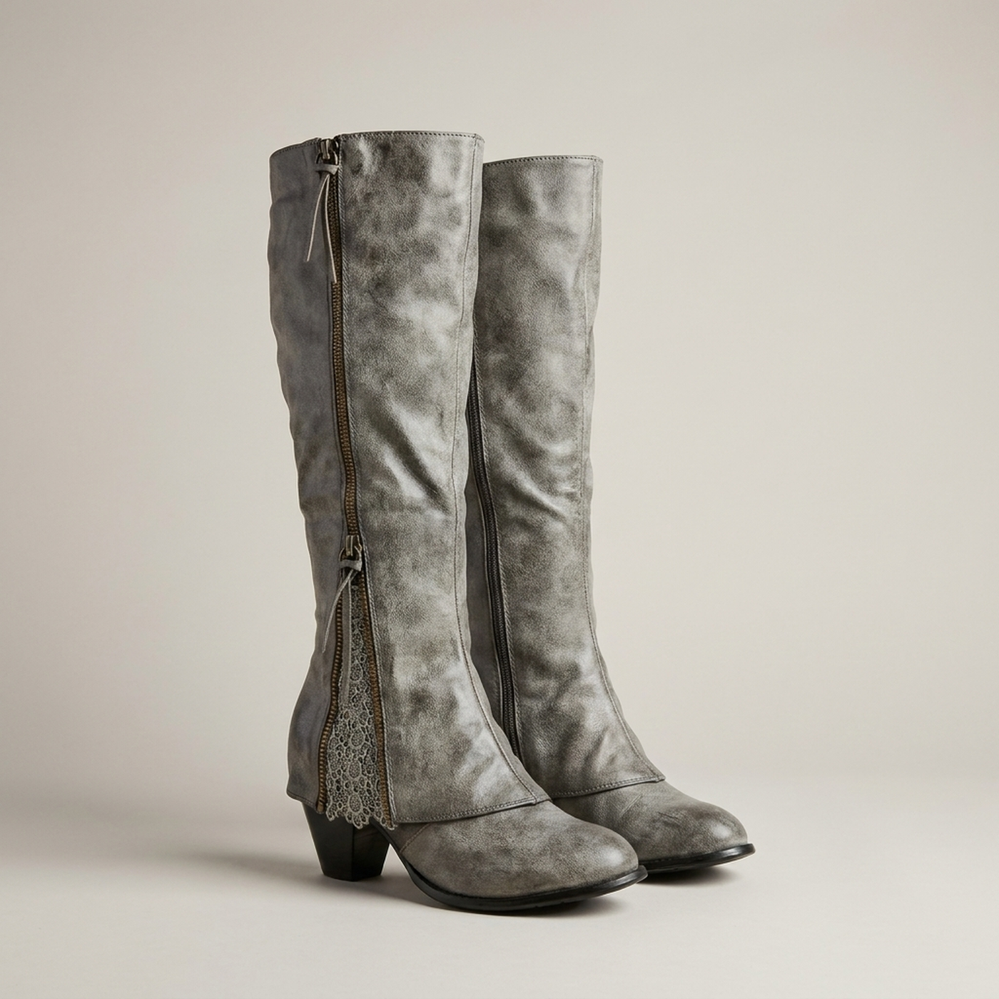 PLUXSTYLE::numise::everyday-knee-high-boots::pack-grey