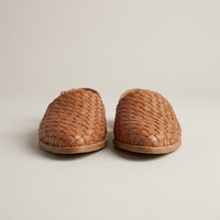 PLUXSTYLE::numise::womens-pointed-toe-woven-mules::pack-brown