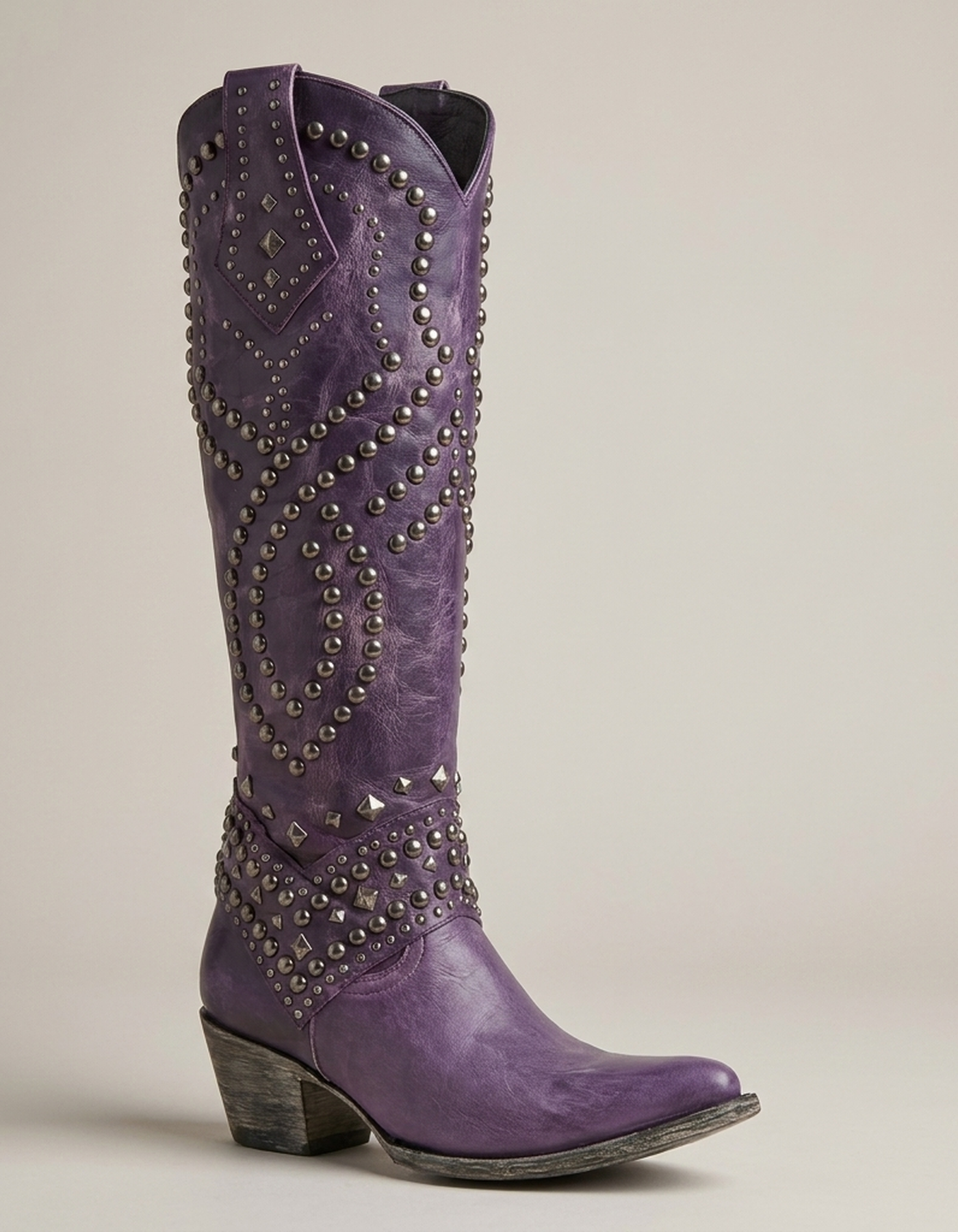 PLUXSTYLE::numise::amelia-studded-western-boots::closeup-hero