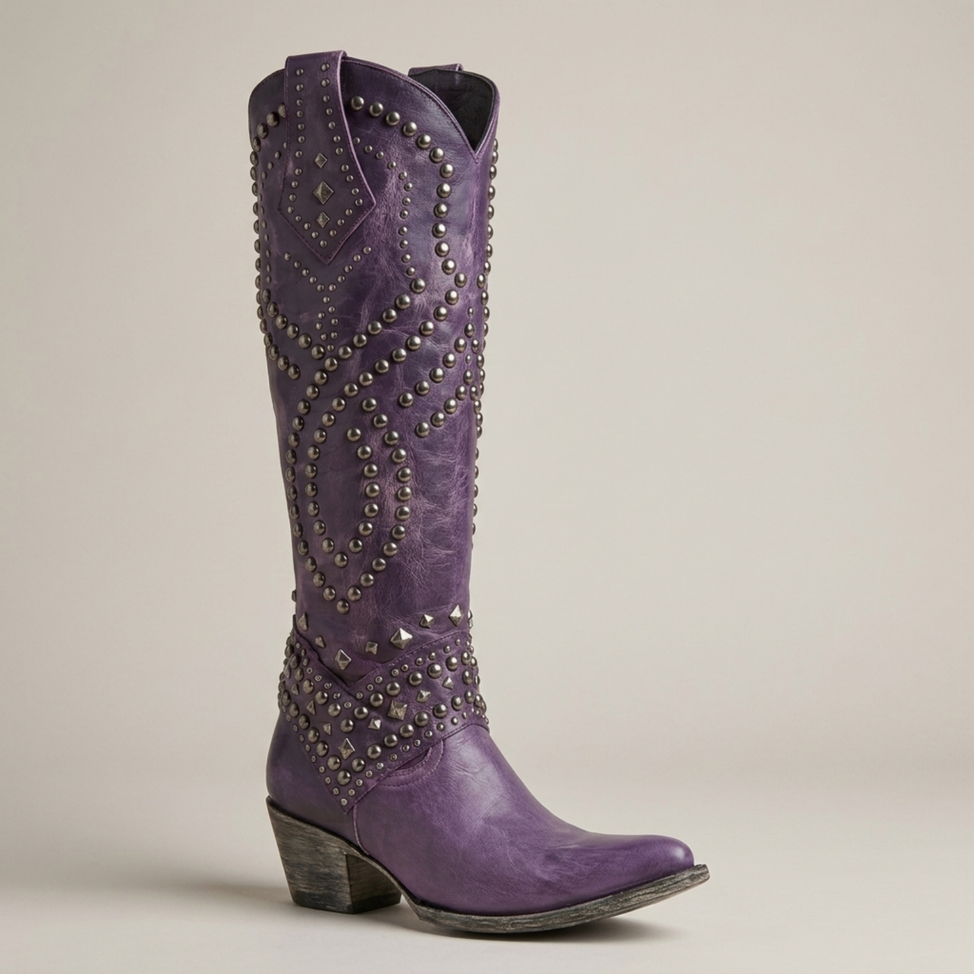 PLUXSTYLE::numise::amelia-studded-western-boots::closeup-hero