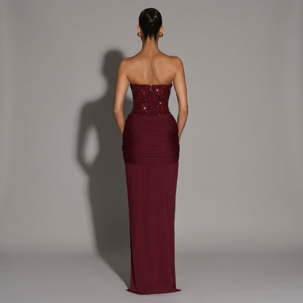 Beaded Corset Maxi Dress