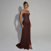 Beaded Corset Maxi Dress