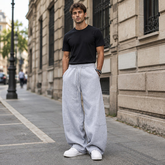 Wide-Leg Relaxed Jogger Pants
