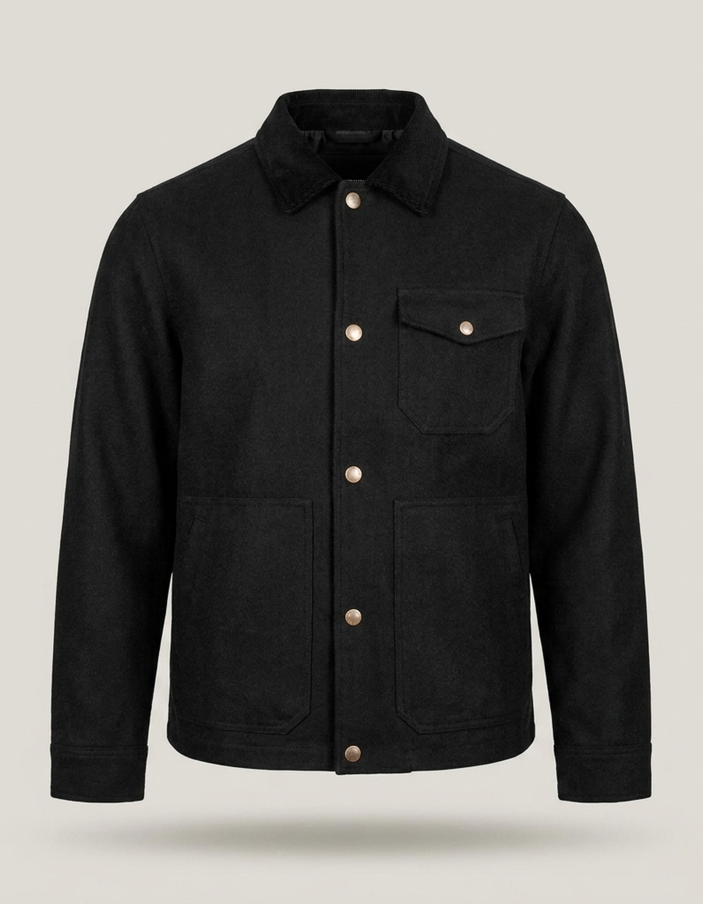 PLUXSTYLE::numise::mens-relaxed-button-down-parka::pack-black