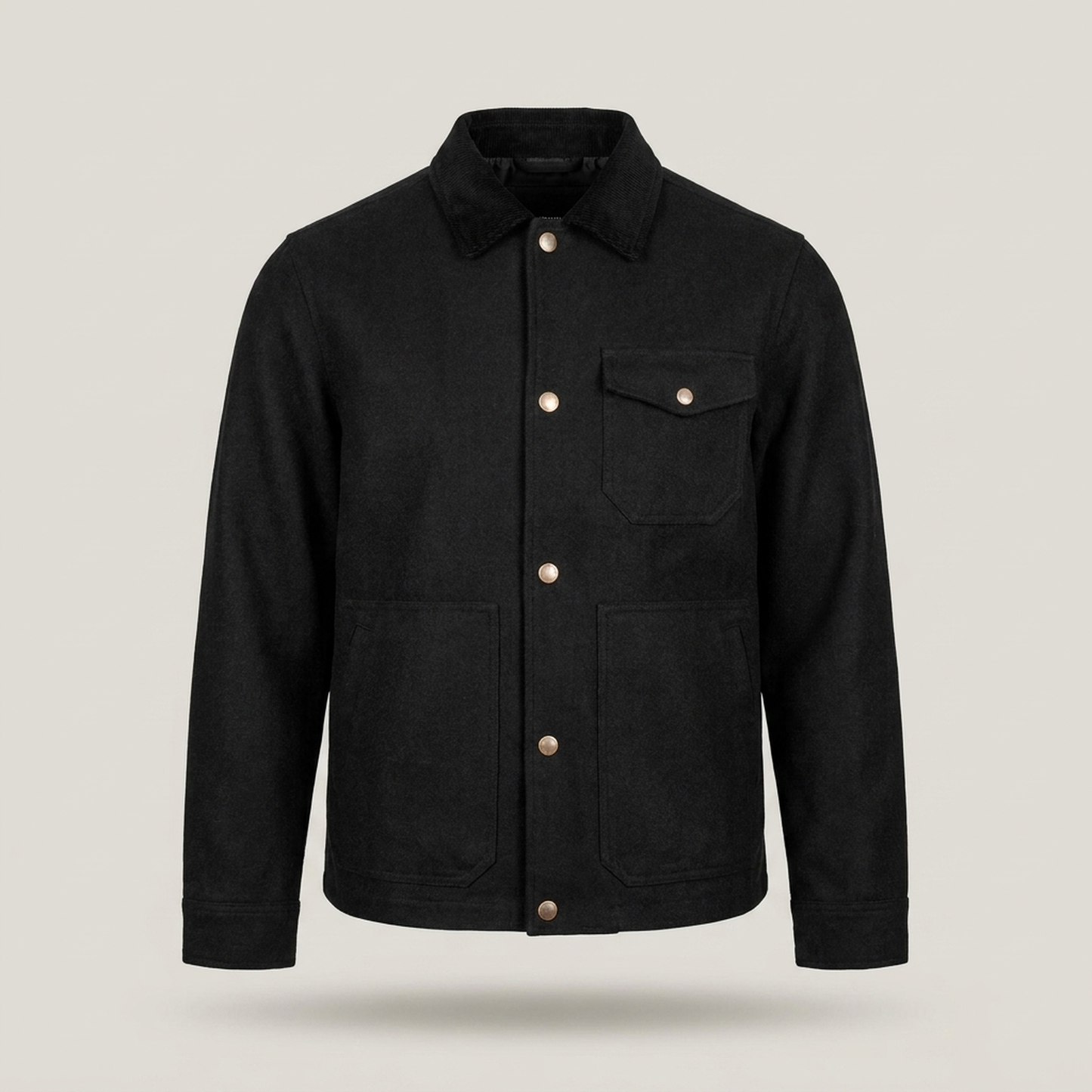 PLUXSTYLE::numise::mens-relaxed-button-down-parka::pack-black