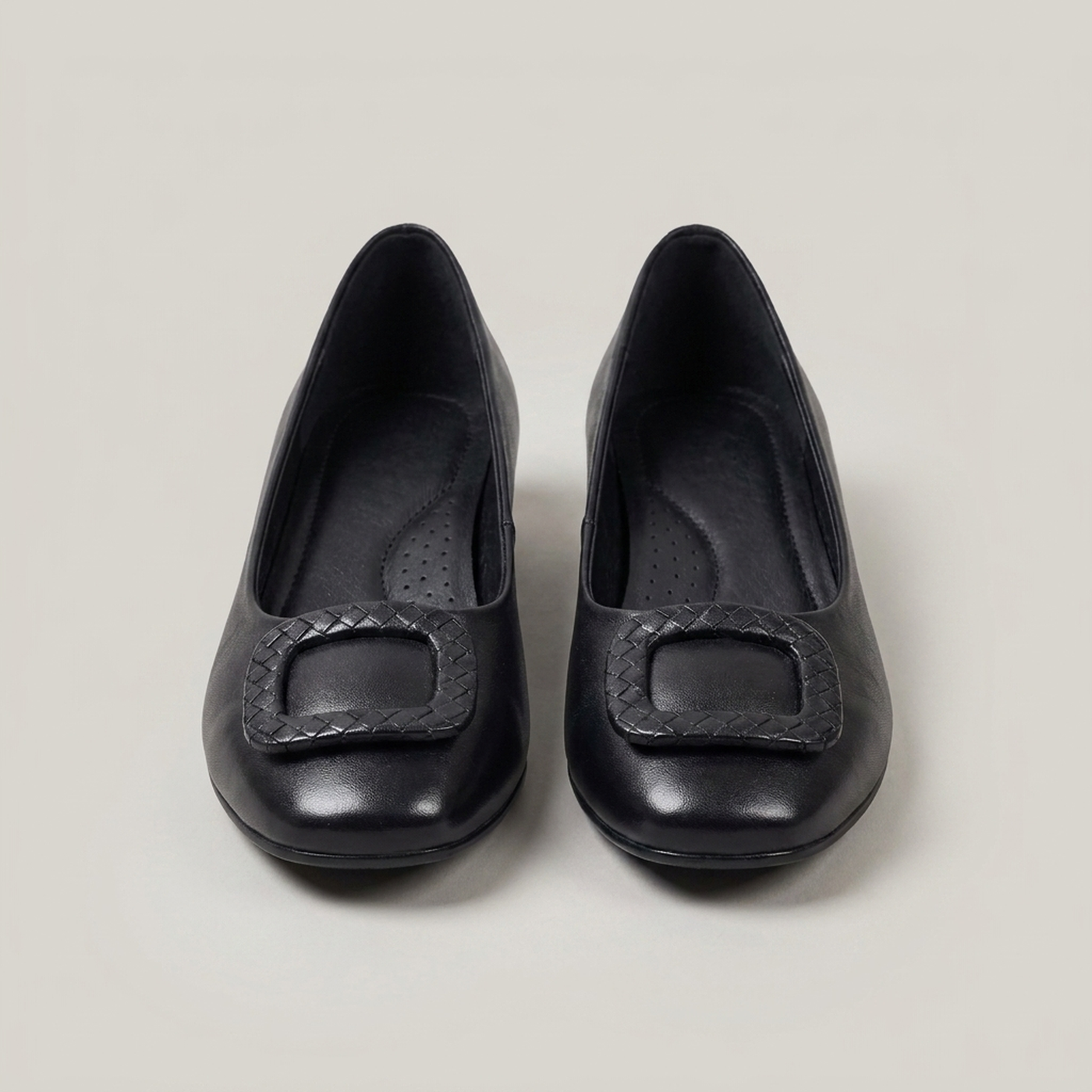 PLUXSTYLE::numise::womens-flat-sole-ballerina-footwear::pack-black