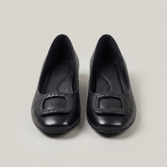 PLUXSTYLE::numise::womens-flat-sole-ballerina-footwear::pack-black