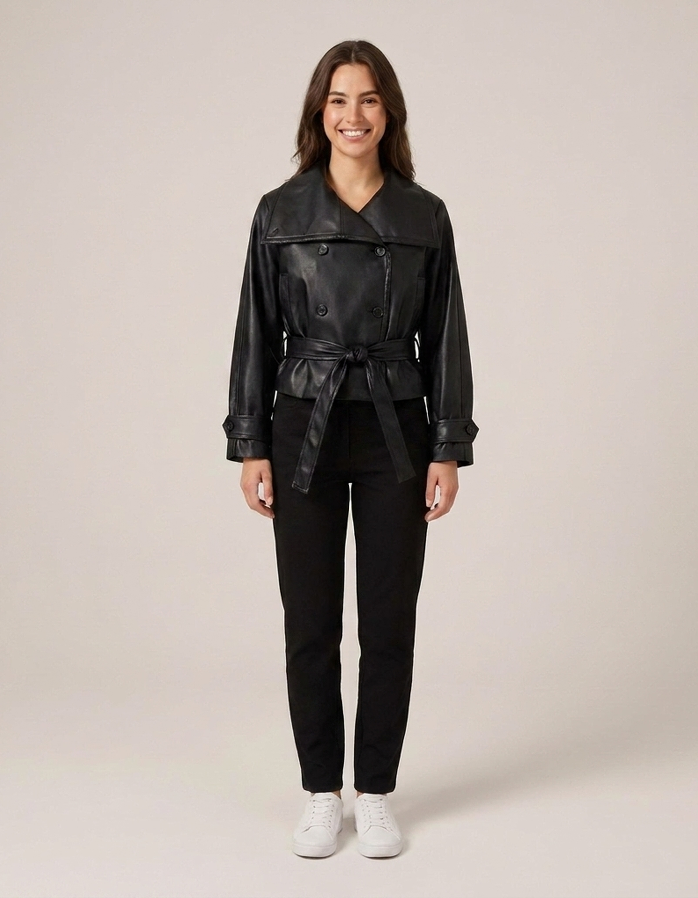 PLUXSTYLE::numise::cropped-trench-parka::front
