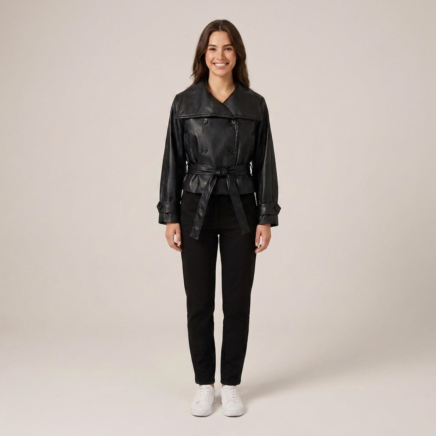 PLUXSTYLE::numise::cropped-trench-parka::front