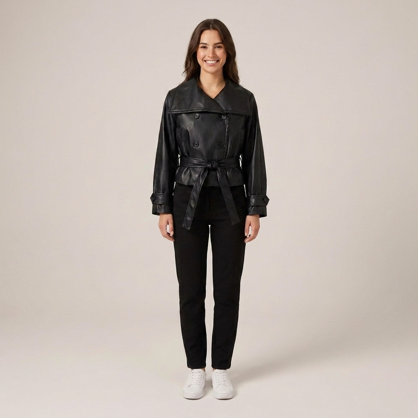 PLUXSTYLE::numise::cropped-trench-parka::front