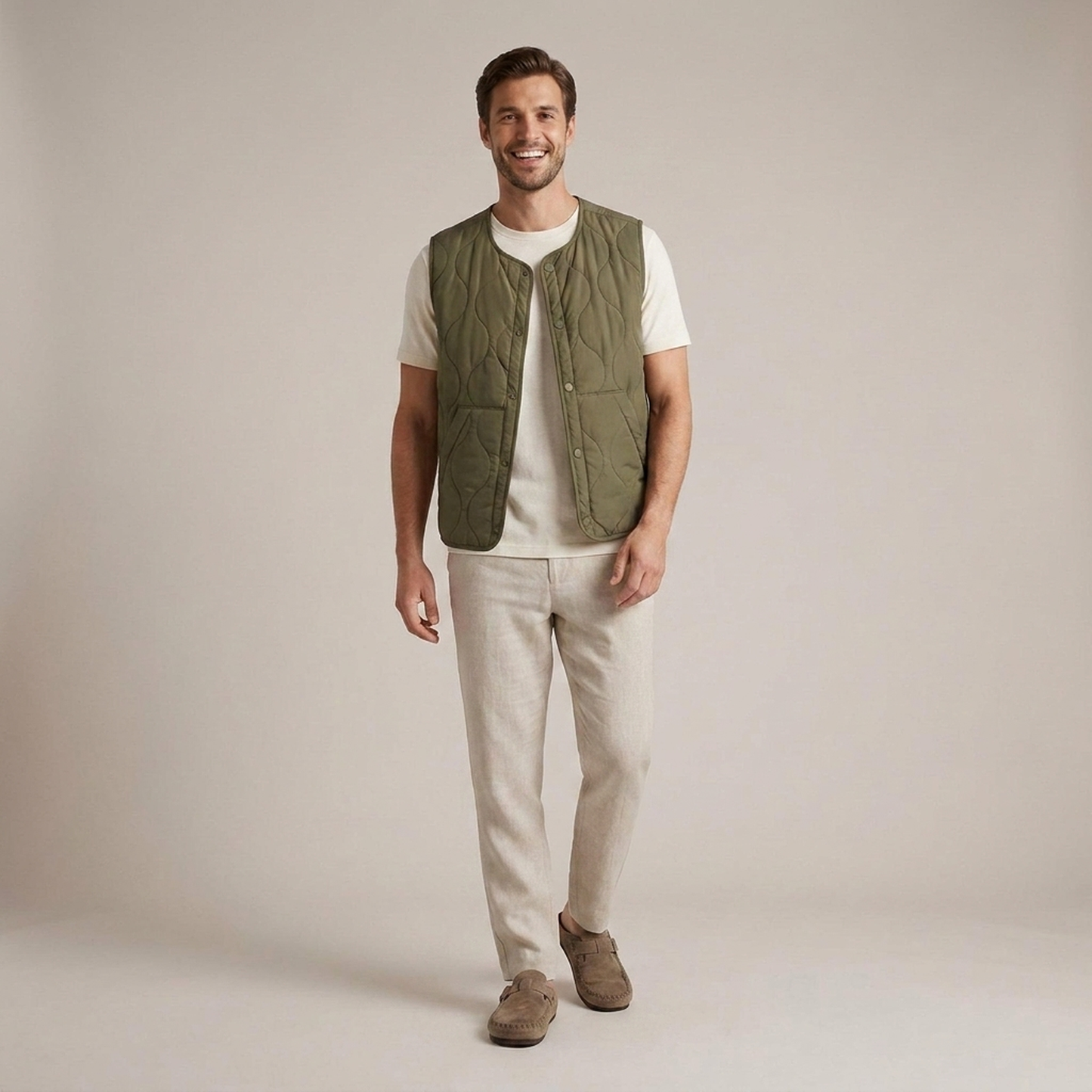 PLUXSTYLE::numise::mens-regular-fit-quilted-vest::front