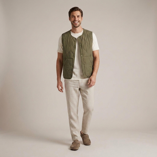 PLUXSTYLE::numise::mens-regular-fit-quilted-vest::front