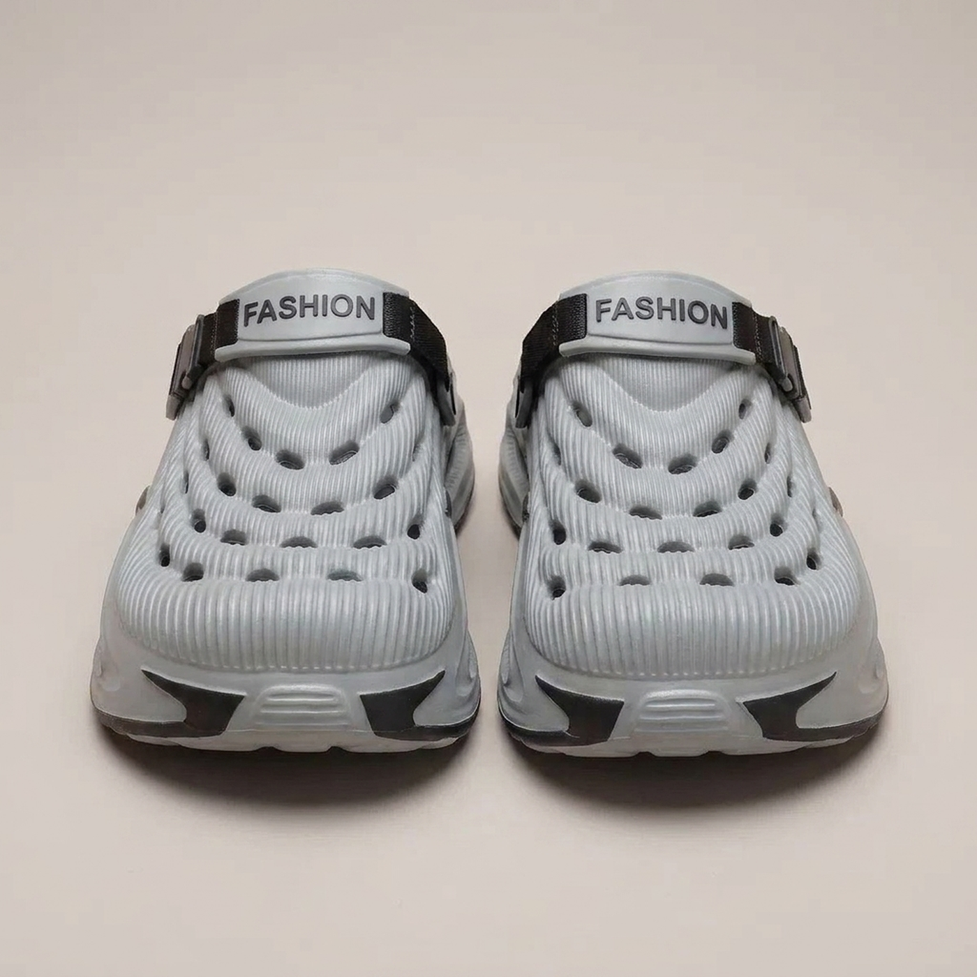 PLUXSTYLE::numise::everyday-ventilated-slip-on-shoes::pack-gray-and-black