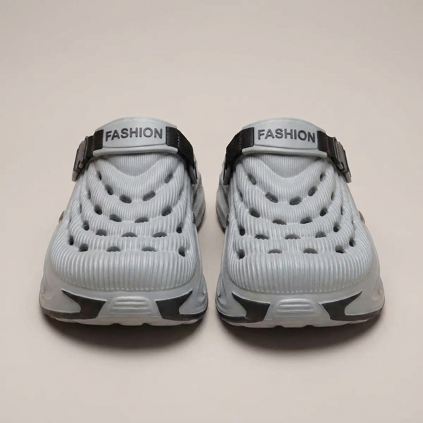 PLUXSTYLE::numise::everyday-ventilated-slip-on-shoes::pack-gray-and-black