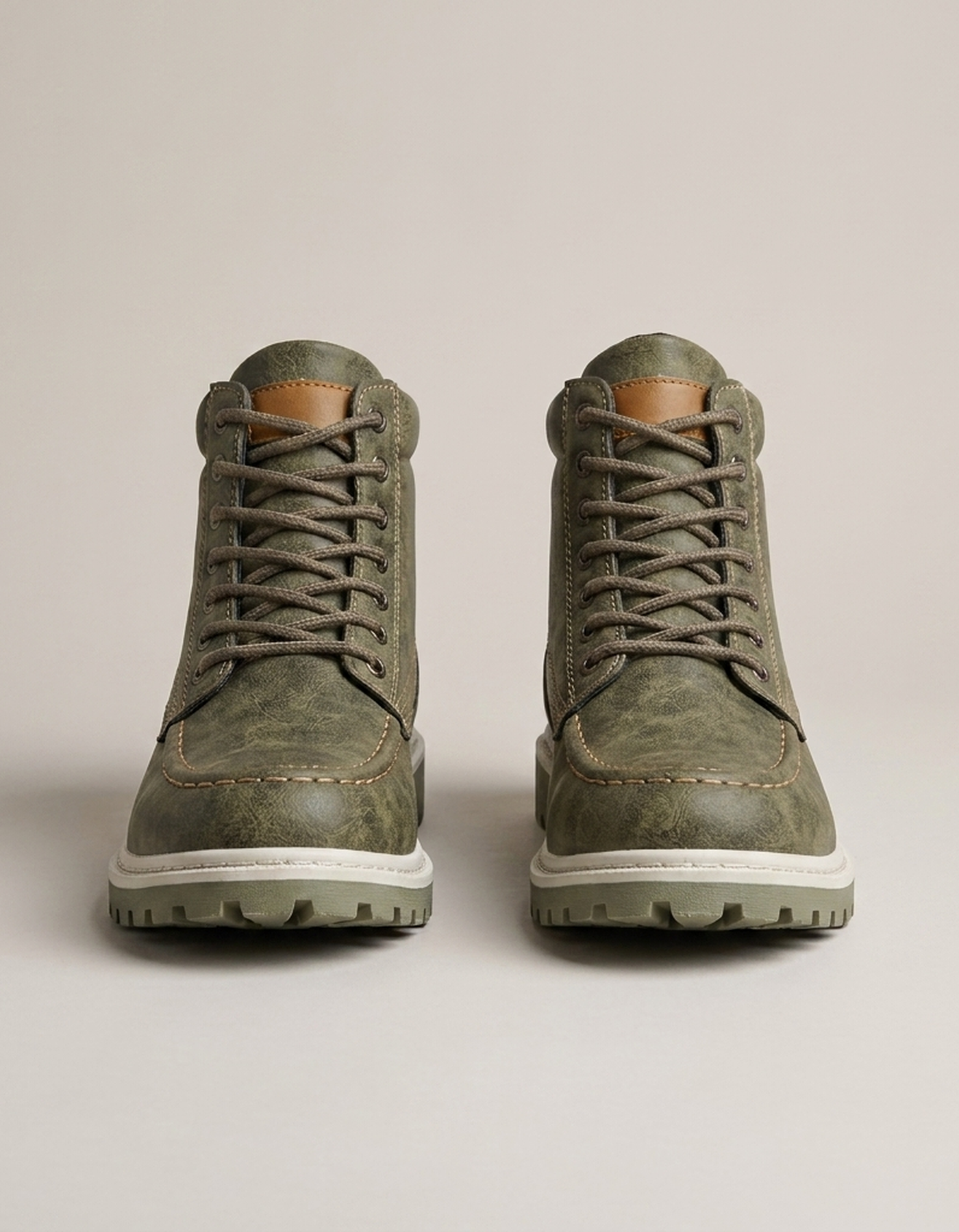 PLUXSTYLE::numise::mens-moc-toe-wedge-ankle-boots::pack-khaki