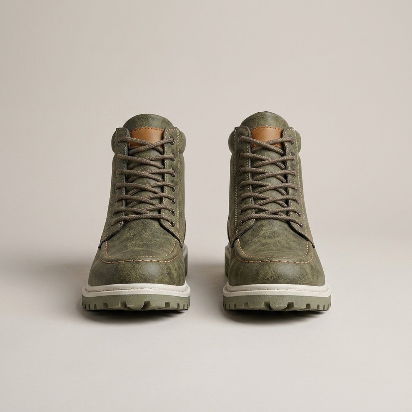 PLUXSTYLE::numise::mens-moc-toe-wedge-ankle-boots::pack-khaki