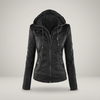 PLUXSTYLE::numise::womens-detachable-hood-parka::pack-black