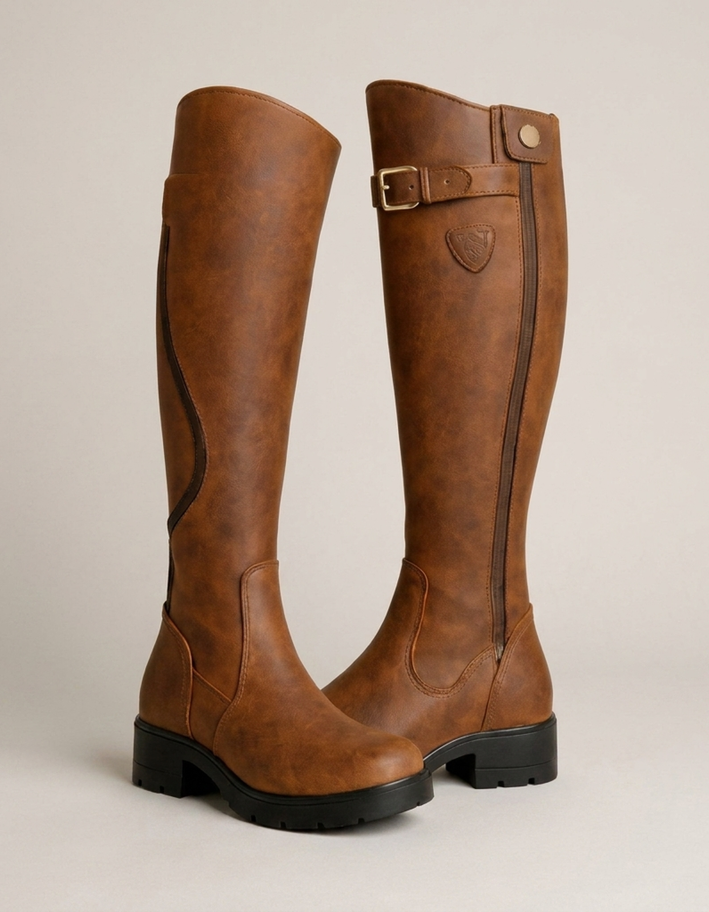 PLUXSTYLE::numise::waterproof-knee-high-boots::pack-brown