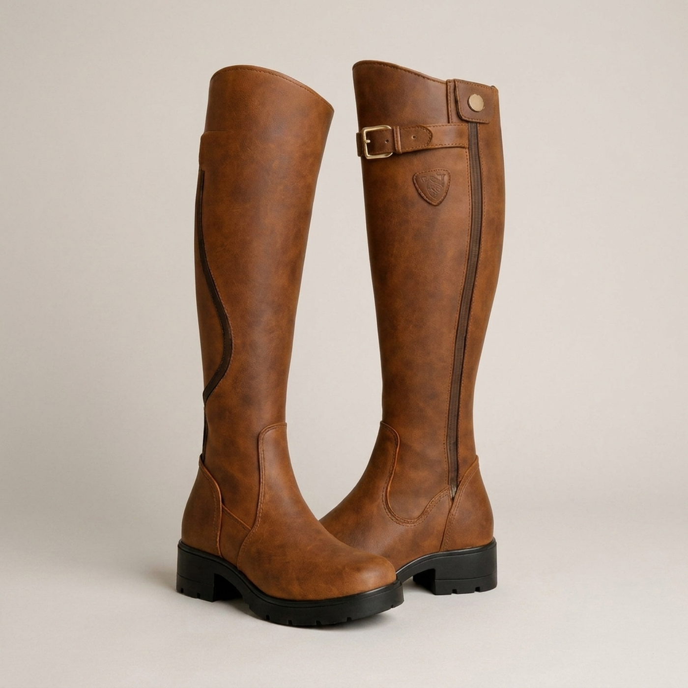 PLUXSTYLE::numise::waterproof-knee-high-boots::pack-brown