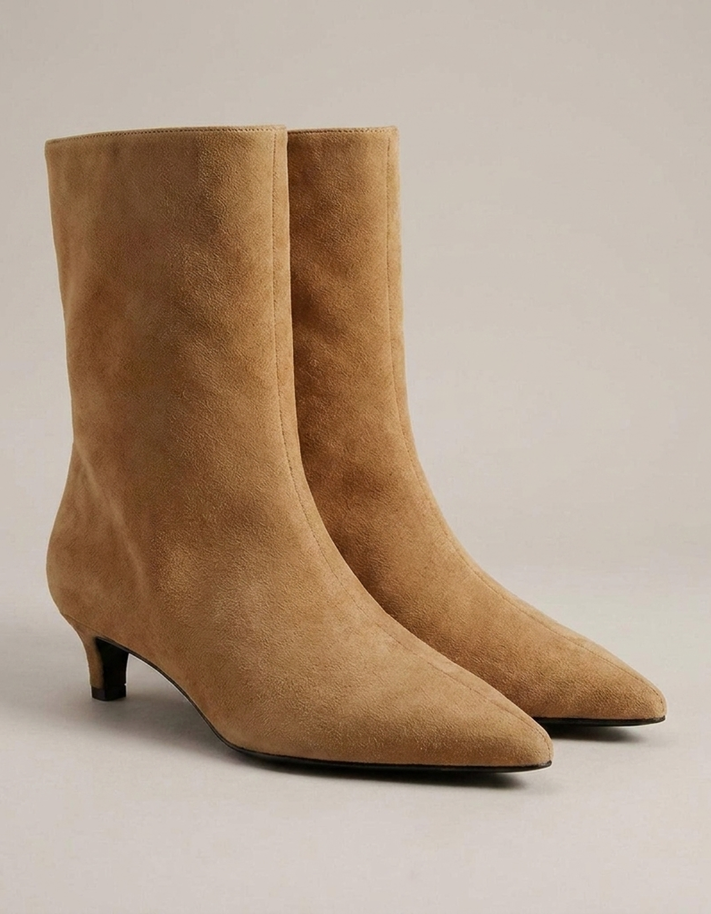 PLUXSTYLE::numise::refined-kitten-heel-ankle-boots::closeup-detail