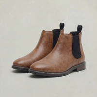 PLUXSTYLE::numise::saddle-brown-chelsea-boots::closeup-detail
