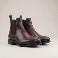 PLUXSTYLE::numise::burgundy-chelsea-boots-for-men::closeup-detail